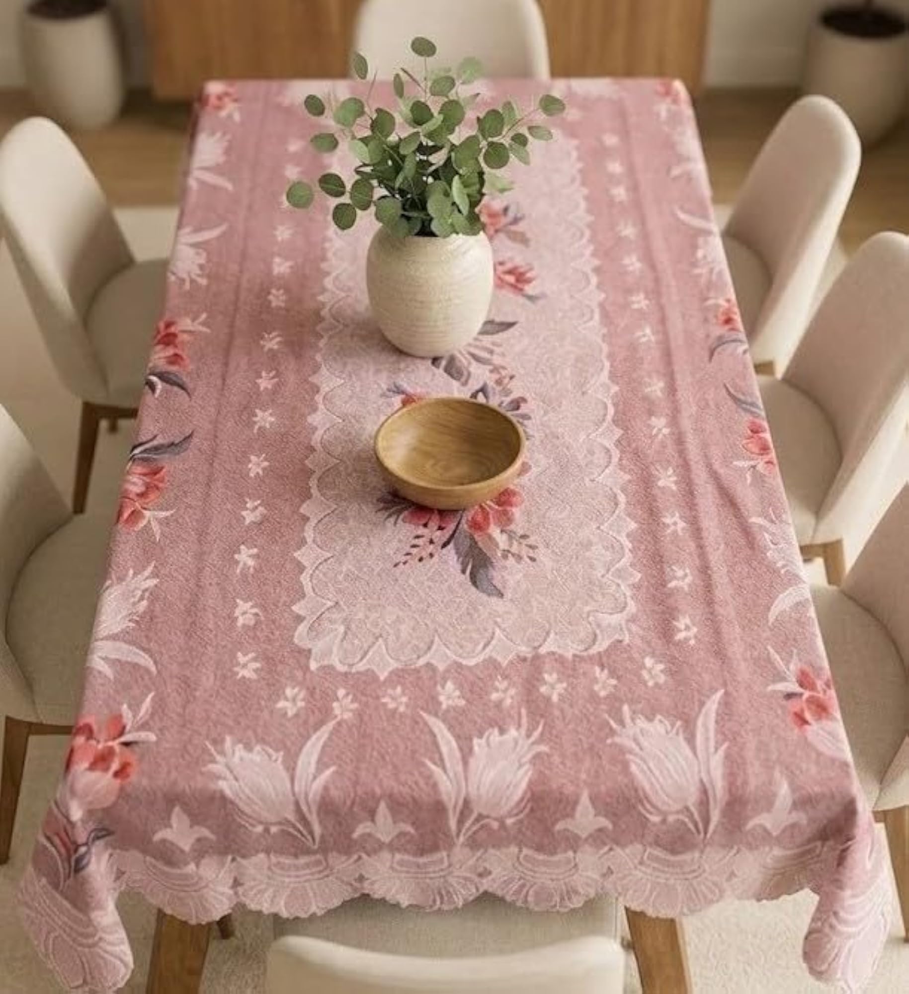 Cotton Net Dining Table Cover for 6-8 Seater